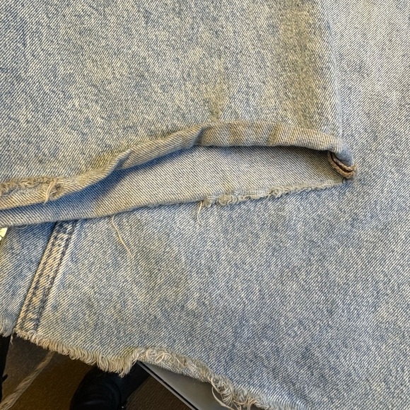 H&M Lightwash High Rise Cropped Wide Leg Distressed Cotton Jeans women's size XS - Picture 9 of 10